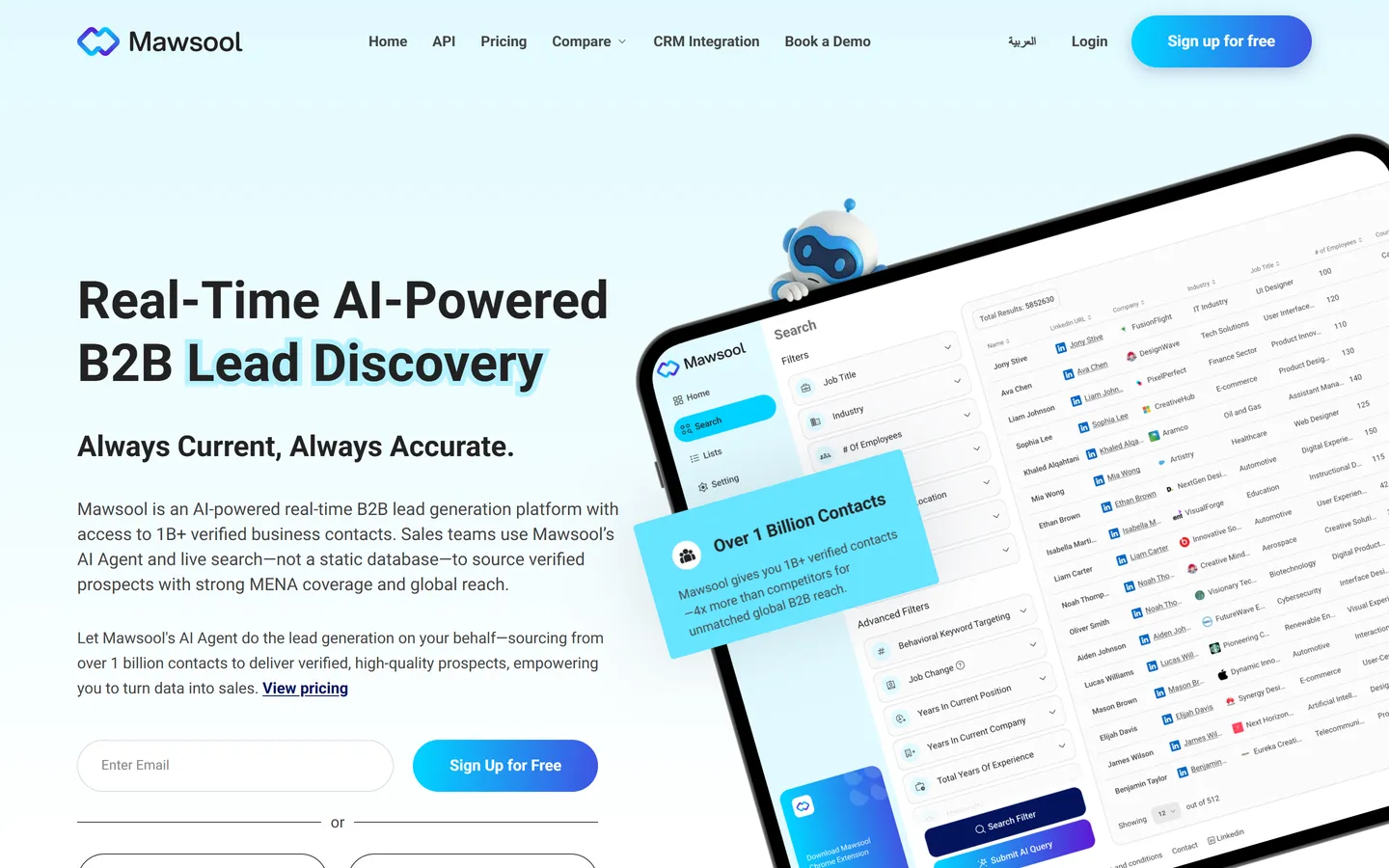 Home: real-time lead discovery