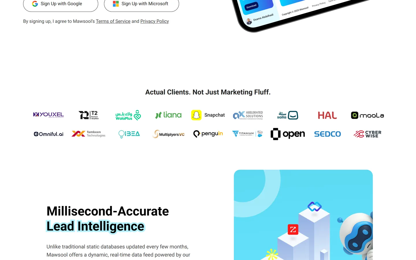Client logos and trust signals