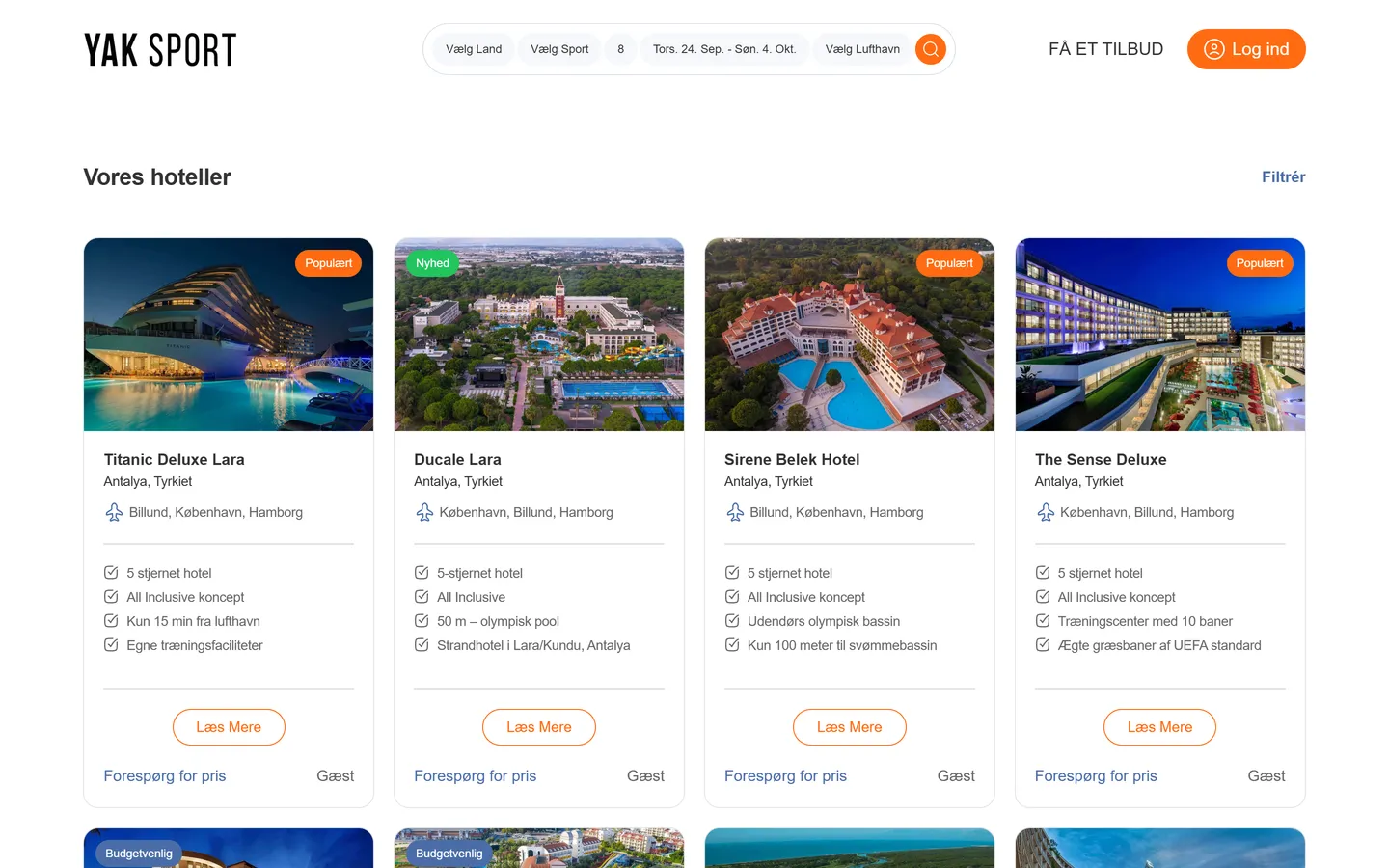 Hotel listing
